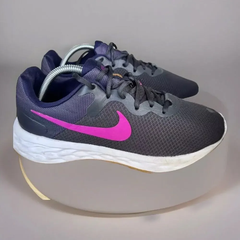 Nike Revolution 6 Anthracite/Vivid Purple DD8475–011 Men's size 9.5 W